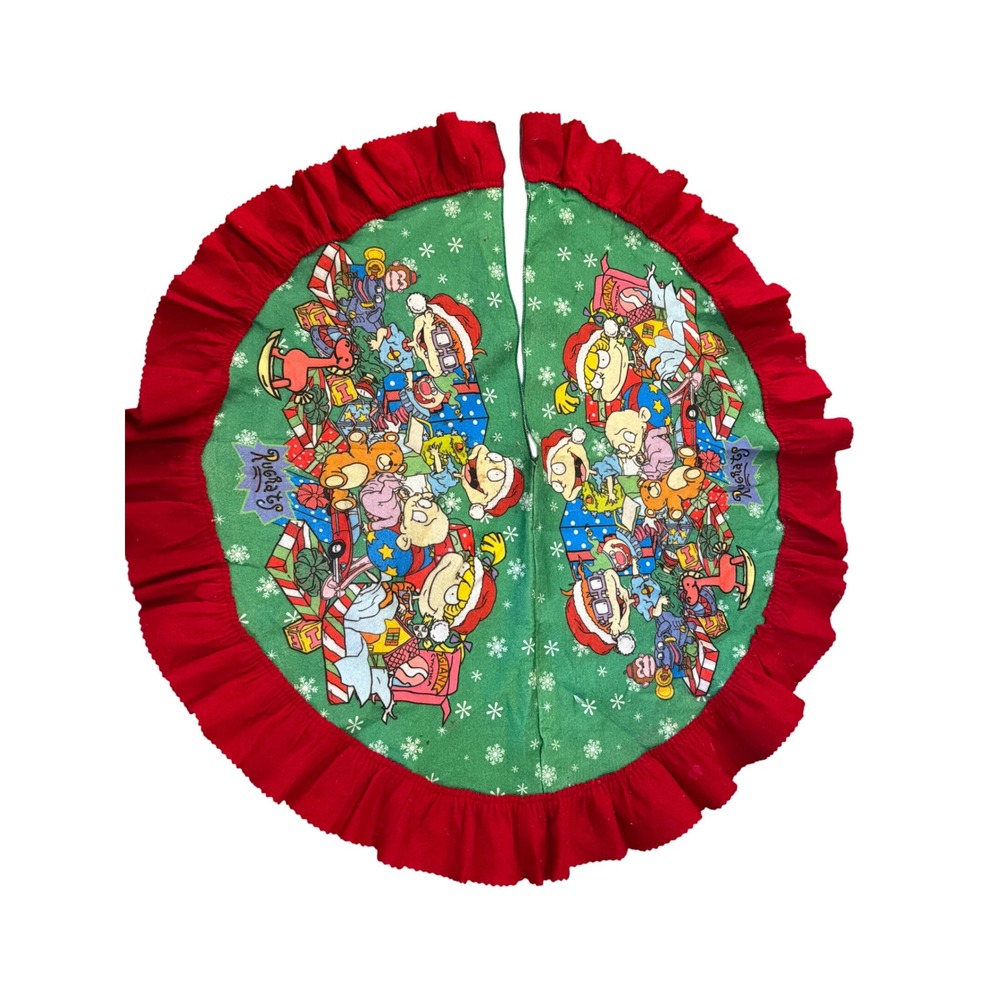 RARE Vintage 1998 Nickelodeon Rugrats Christmas Tree Skirt 90s Cartoon Grail